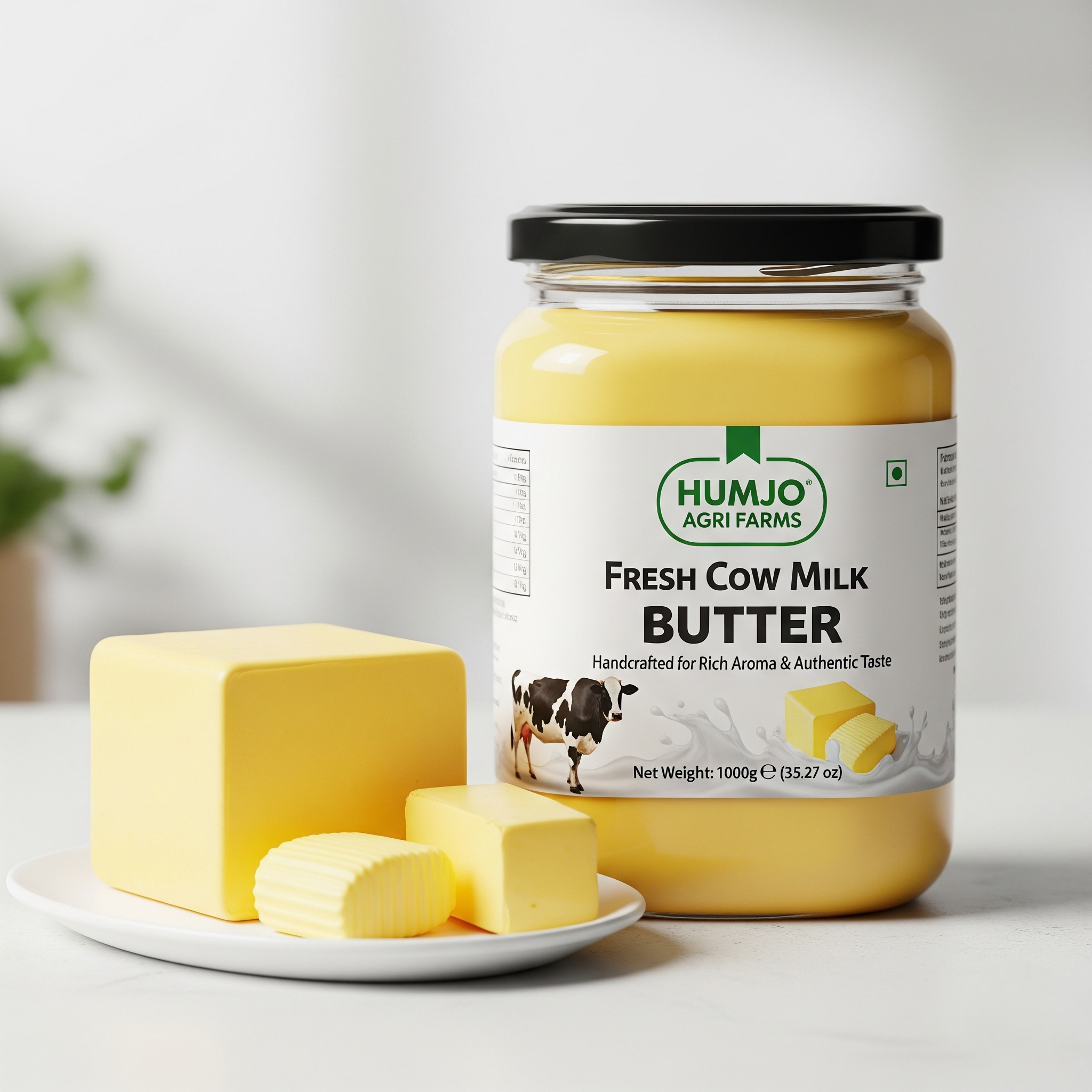 Pure Creamy Butter from Fresh Milk Close View