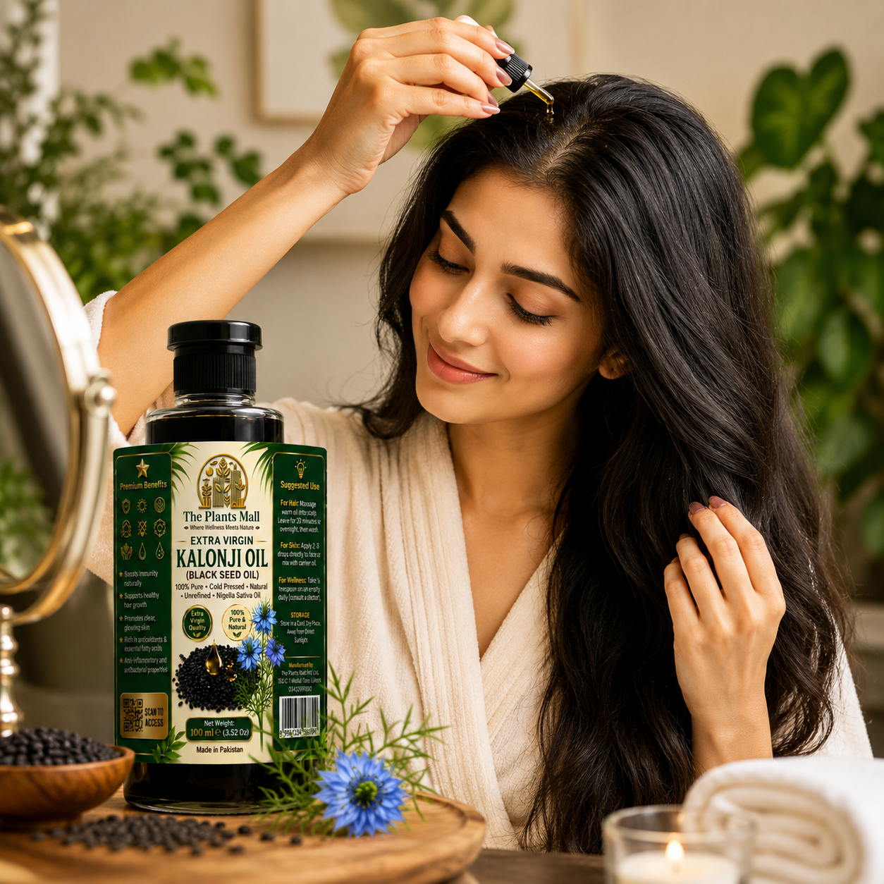 Extra Virgin Kalonji Oil (Black Seed Oil) – 100% Pure Cold Pressed Nigella Sativa Oil | Immunity, Hair & Skin Care