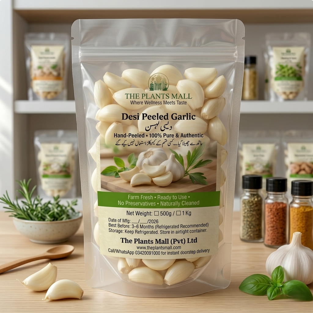 Desi Garlic Peeled – 100% Pure, Organic & Fresh Hand-Peeled Garlic
