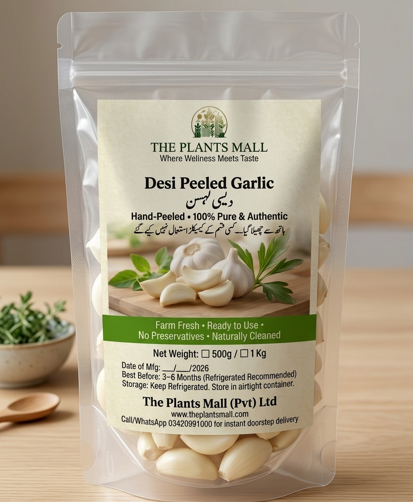 Desi Garlic Peeled – 100% Pure, Organic & Fresh Hand-Peeled Garlic