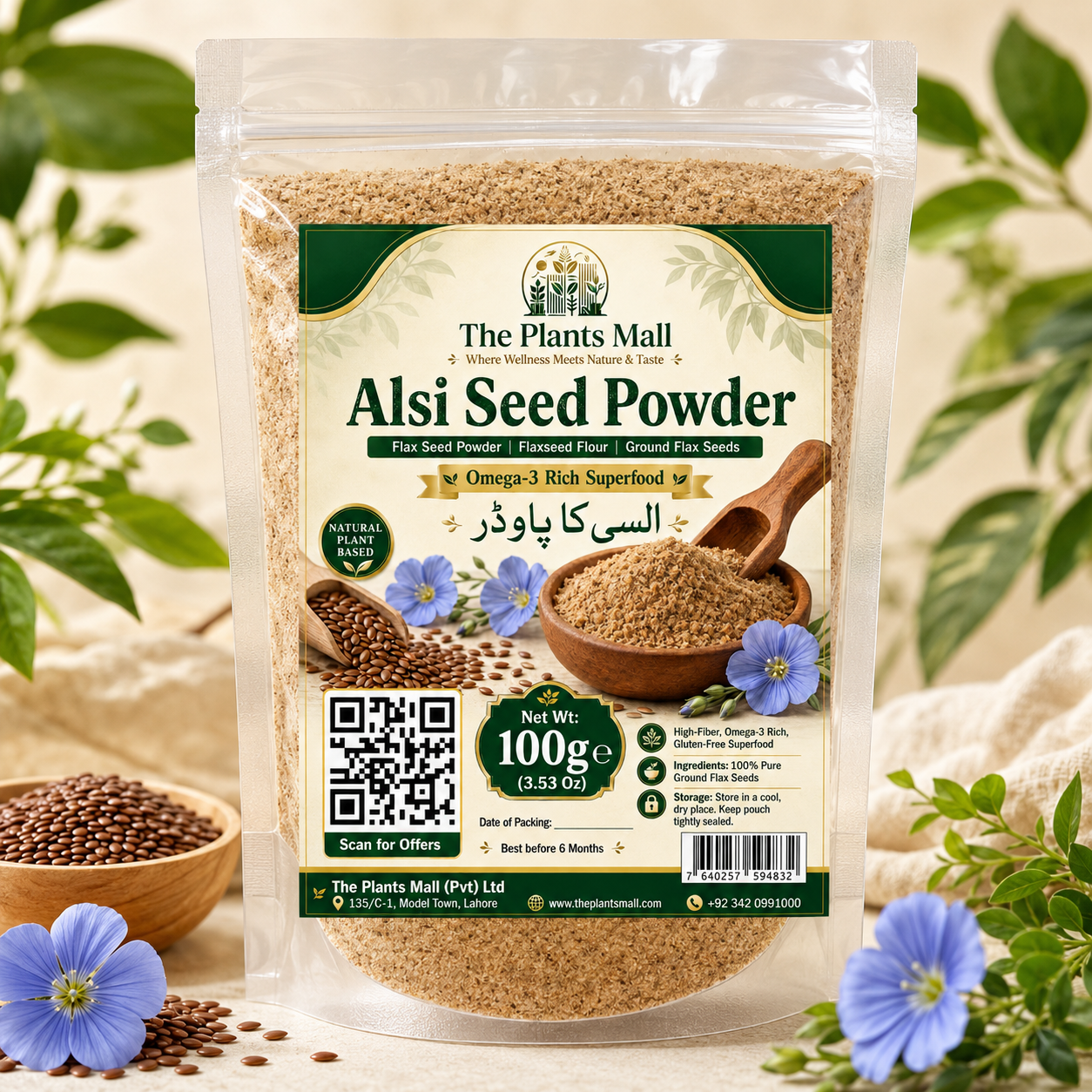 Organic Alsi Seed Powder | Flax Seed Powder | Flaxseed Flour | Alsi Ka Powder | Ground Flax Seeds | Omega 3 Rich Superfood