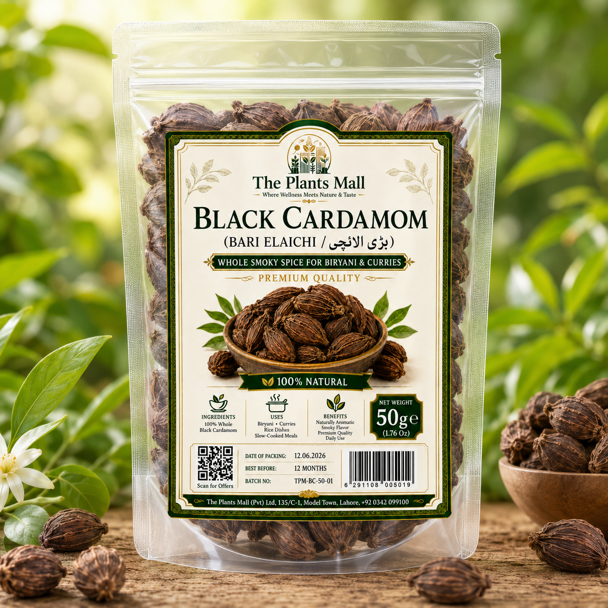 Black Cardamom (Bari Elaichi / بڑی الائچی) – Whole Smoky Spice for Biryani & Curries | Premium Quality