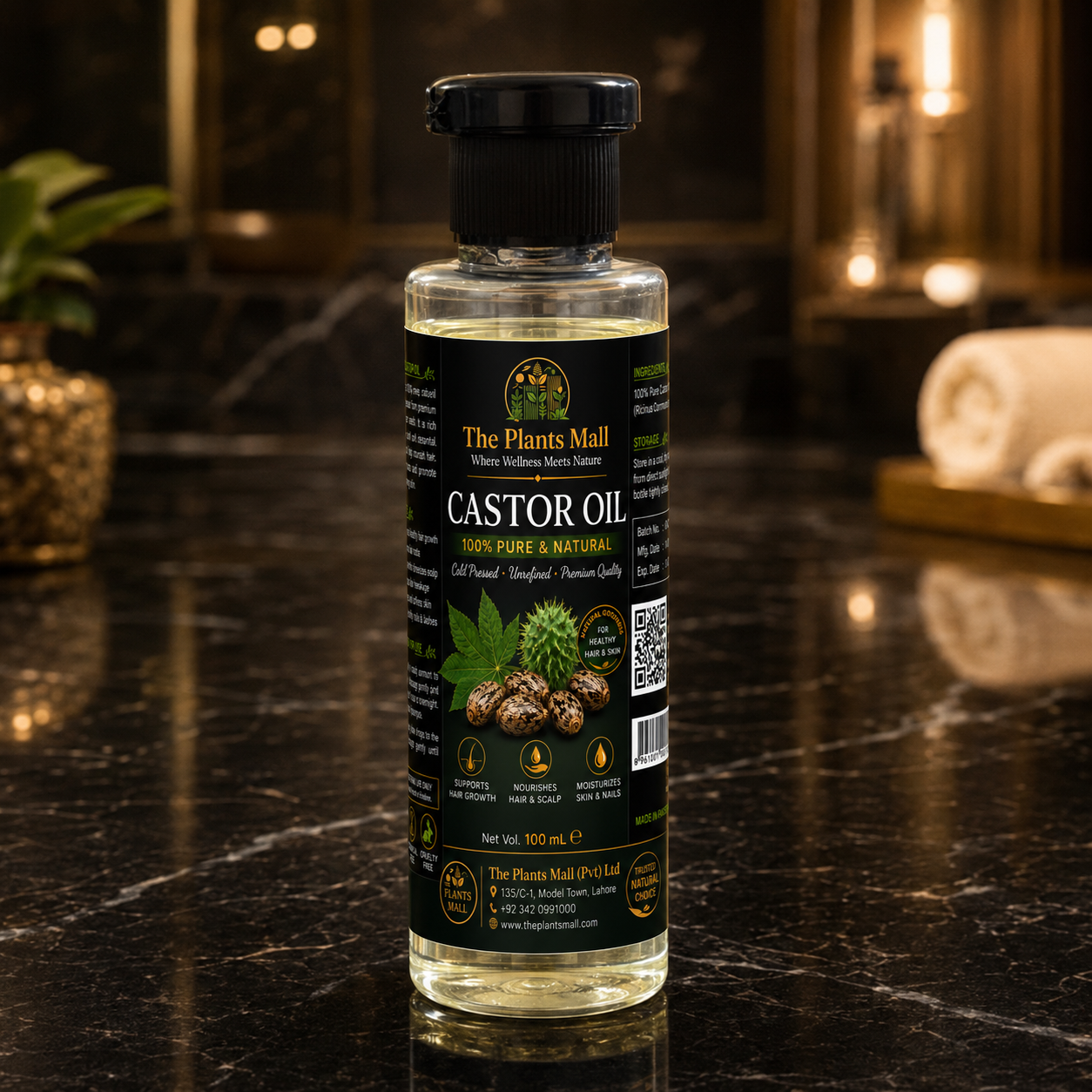Natural Castor Oil for Skin Moisturizing, Soft Skin and Beauty Care