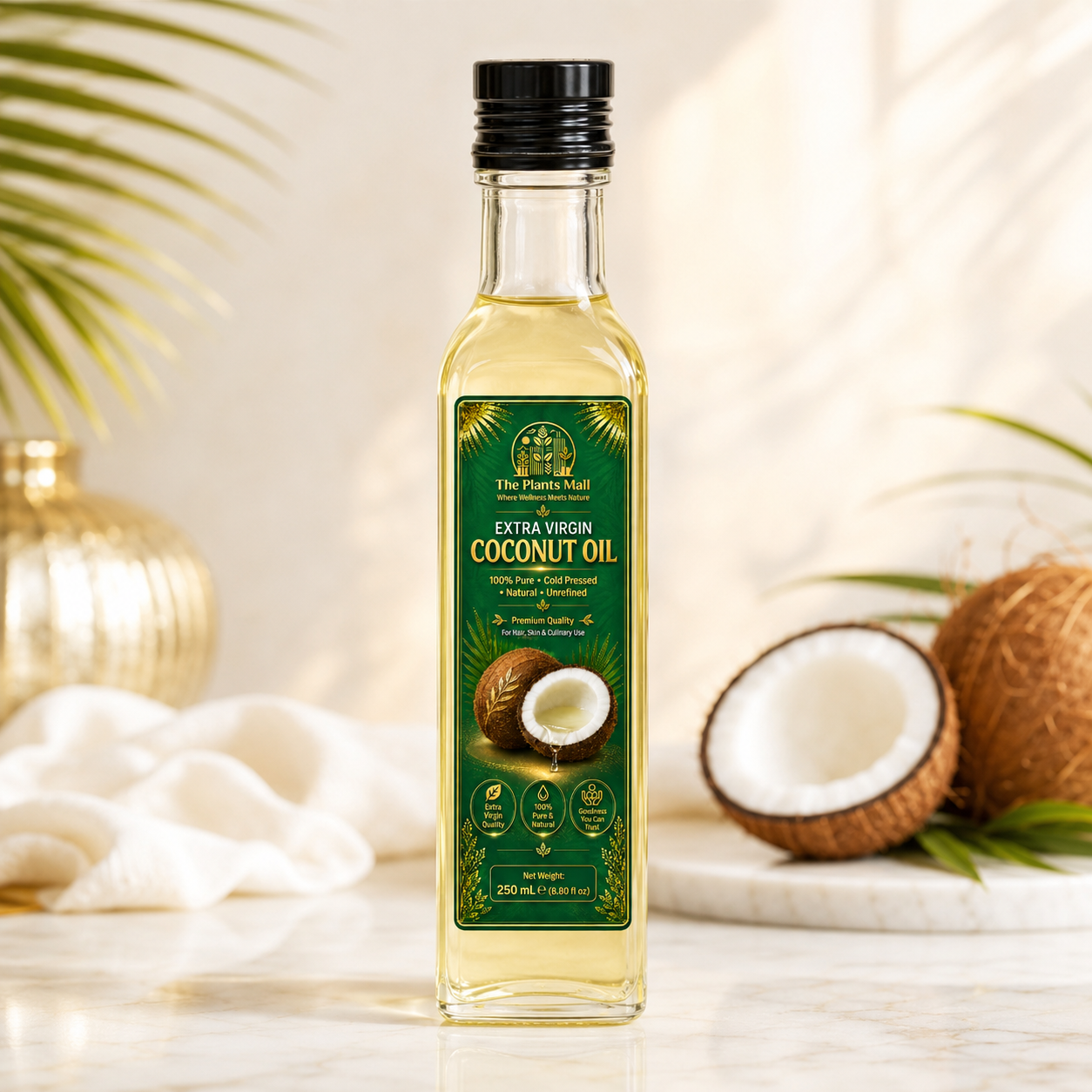 Extra Virgin Coconut Oil – 100% Pure Cold Pressed Natural Coconut Oil