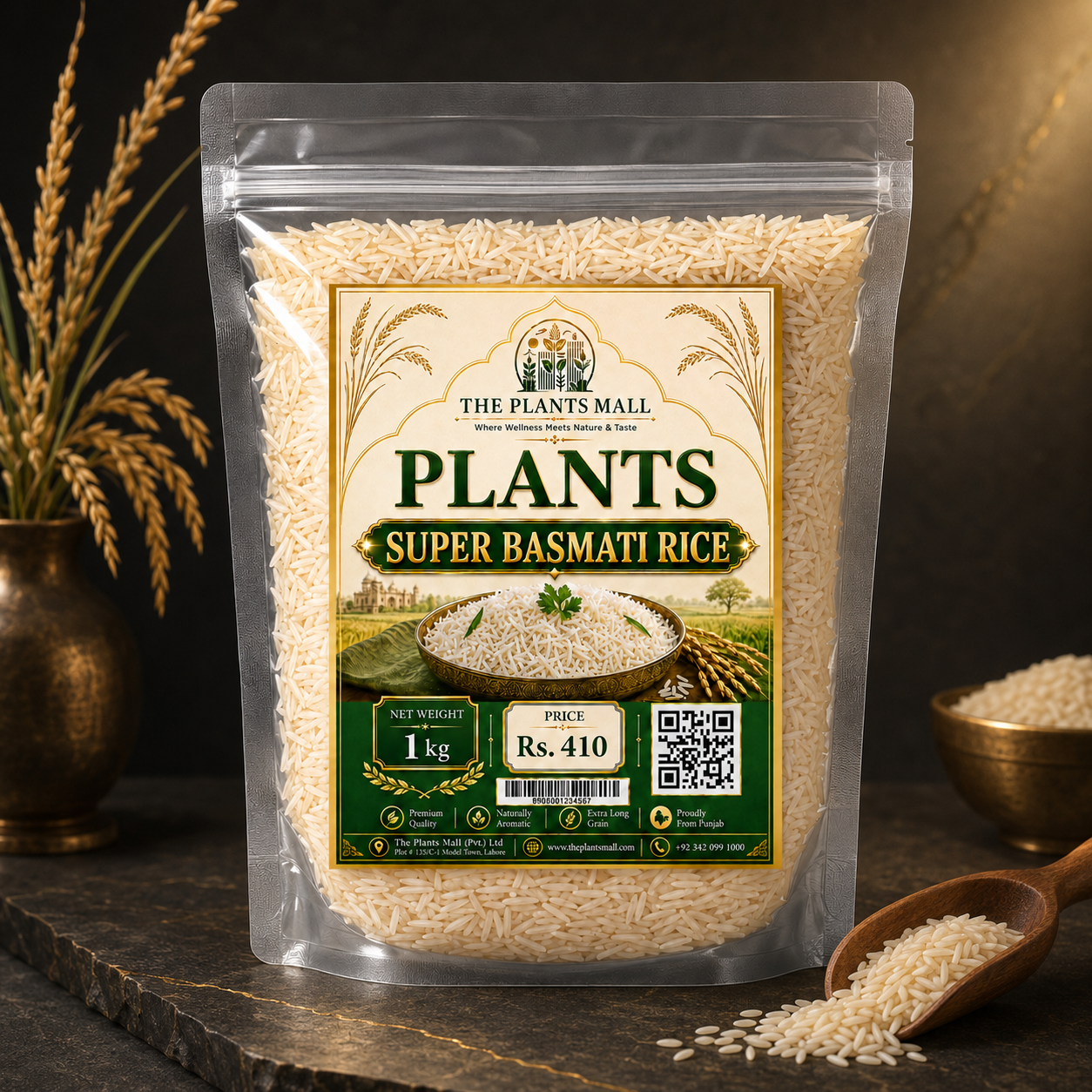 PLANTS Premium Super Basmati Rice – Extra Long Grain, Naturally Aromatic & Premium Quality Rice