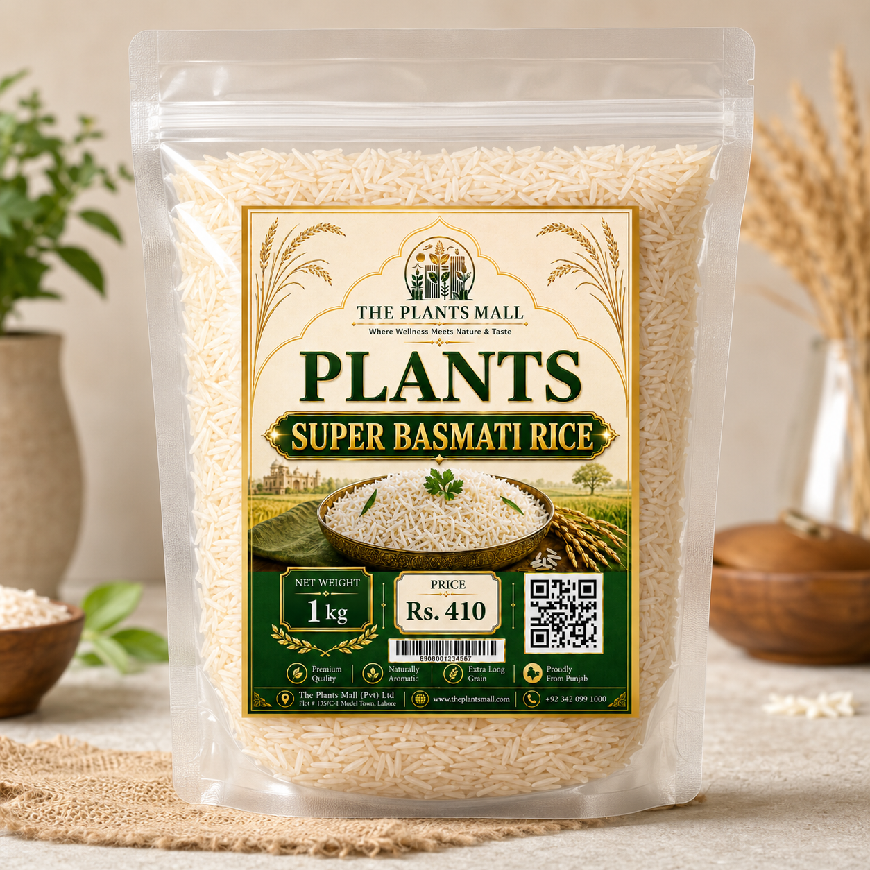 PLANTS Premium Super Basmati Rice – Extra Long Grain, Naturally Aromatic & Premium Quality Rice