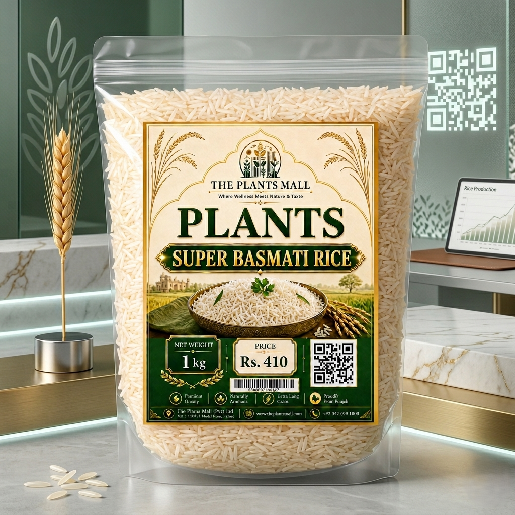 PLANTS Premium Super Basmati Rice – Extra Long Grain, Naturally Aromatic & Premium Quality Rice