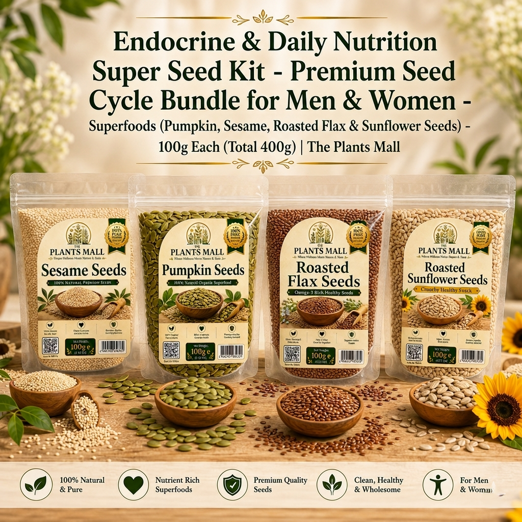 Endocrine & Daily Nutrition Super Seed Kit – Premium Seed Cycle Bundle for Men & Women | Pumpkin, Sesame, Flax & Sunflower Seeds | Hormone Support Superfoods | 100g Each (400g Total)