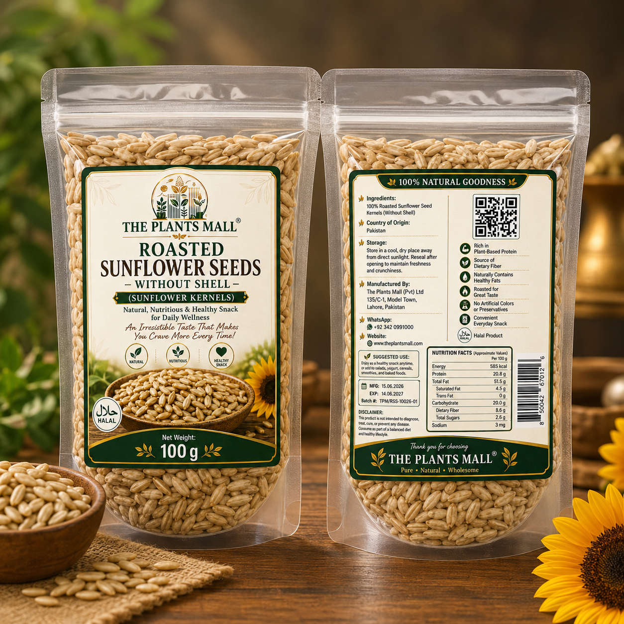 Roasted Sunflower Seeds- Without Shell (مغز سورج مکھی) – Natural, Nutritious & Healthy Snack for Daily Wellness- ذائقہ ایسا کہ ہر بار پھر کھانے کو دل چاہے!