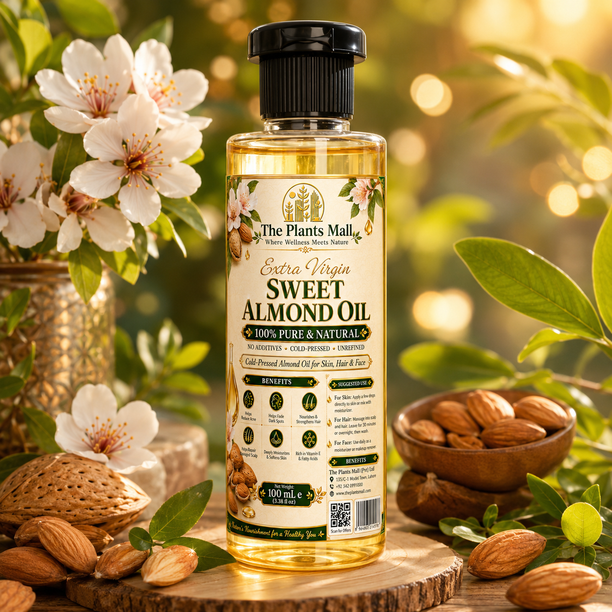 Sweet almond oil scalp treatment for dry and damaged hair